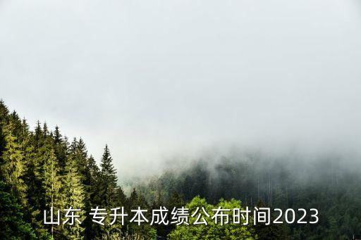 山東 專升本成績公布時間2023