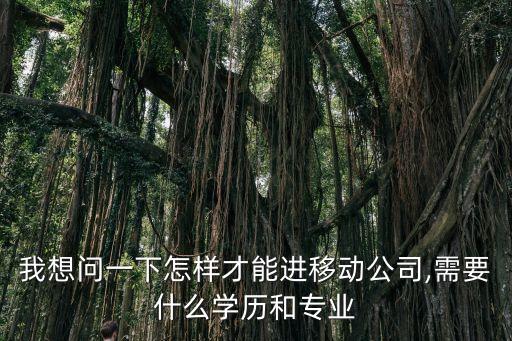 我想問一下怎樣才能進移動公司,需要什么學歷和專業(yè)