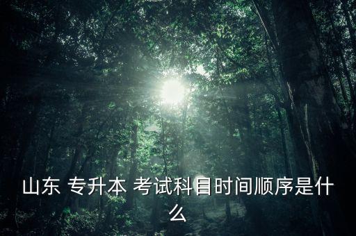 山東 專升本 考試科目時間順序是什么