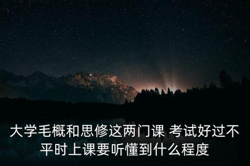 大學(xué)毛概和思修這兩門課 考試好過不平時上課要聽懂到什么程度