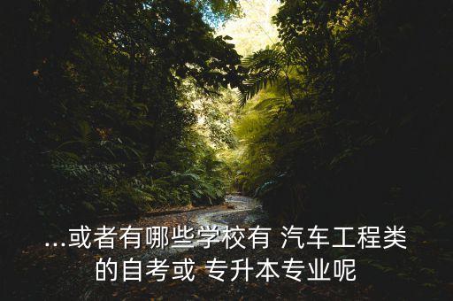 ...或者有哪些學(xué)校有 汽車工程類的自考或 專升本專業(yè)呢