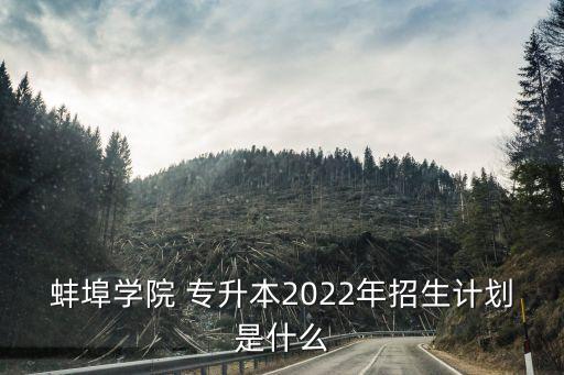 蚌埠學院 專升本2022年招生計劃是什么