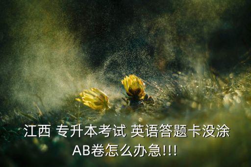  江西 專升本考試 英語(yǔ)答題卡沒涂AB卷怎么辦急!!!