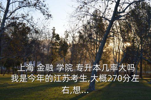  上海 金融 學院 專升本幾率大嗎我是今年的江蘇考生,大概270分左右,想...