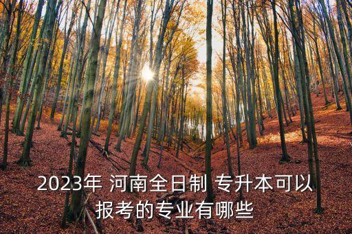 2023年 河南全日制 專升本可以報考的專業(yè)有哪些