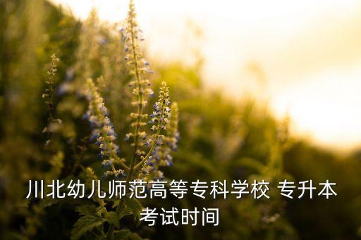  川北幼兒師范高等?？茖W(xué)校 專升本考試時(shí)間