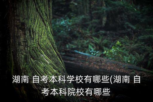 湖南 自考本科學校有哪些(湖南 自考本科院校有哪些