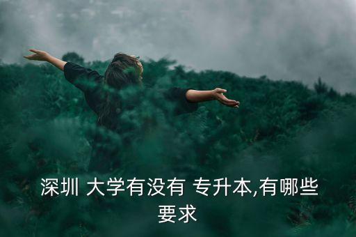  深圳 大學(xué)有沒有 專升本,有哪些要求