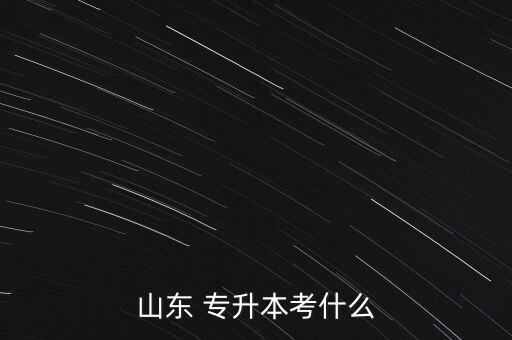 山東 專升本考什么