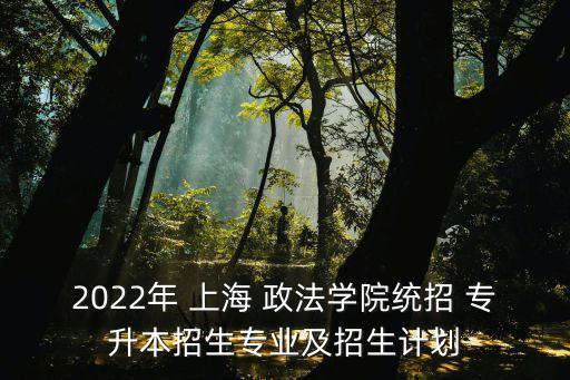 2022年 上海 政法學(xué)院統(tǒng)招 專升本招生專業(yè)及招生計(jì)劃