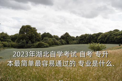 2023年湖北自學(xué)考試 自考 專升本最簡單最容易通過的 專業(yè)是什么...