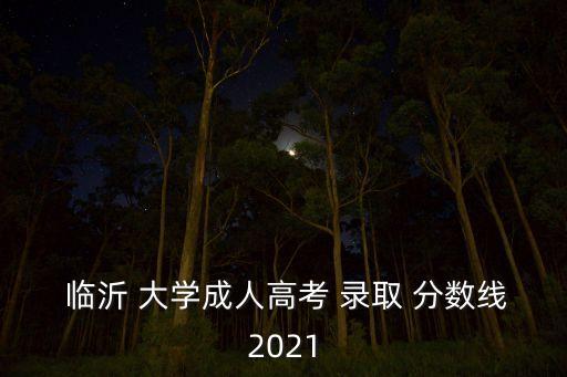  臨沂 大學成人高考 錄取 分數(shù)線2021