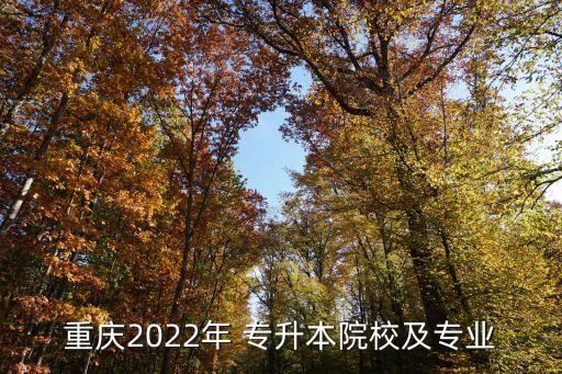 重慶2022年 專升本院校及專業(yè)