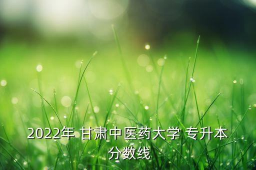 2022年 甘肅中醫(yī)藥大學(xué) 專升本 分數(shù)線