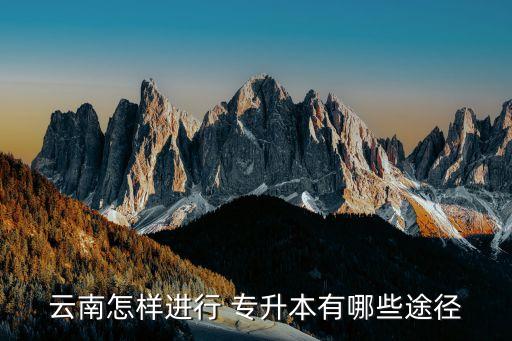 云南怎樣進(jìn)行 專(zhuān)升本有哪些途徑