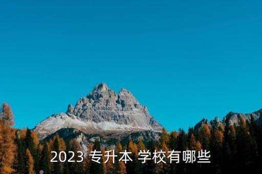 2023 專升本 學(xué)校有哪些