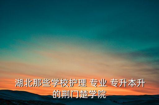  湖北那些學(xué)校護(hù)理 專業(yè) 專升本升的荊門楚學(xué)院