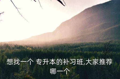 想找一個(gè) 專升本的補(bǔ)習(xí)班,大家推薦哪一個(gè)