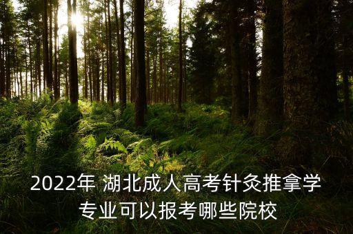 2022年 湖北成人高考針灸推拿學 專業(yè)可以報考哪些院校