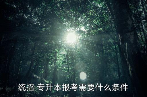 統(tǒng)招 專升本報考需要什么條件