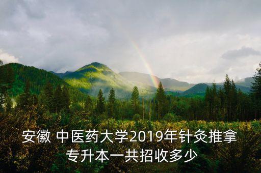 安徽 中醫(yī)藥大學(xué)2019年針灸推拿 專(zhuān)升本一共招收多少