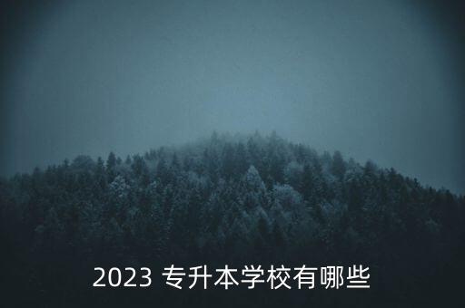 2023 專升本學校有哪些