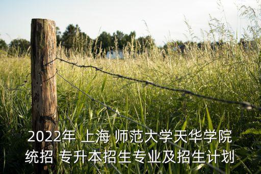 2022年 上海 師范大學(xué)天華學(xué)院統(tǒng)招 專升本招生專業(yè)及招生計(jì)劃