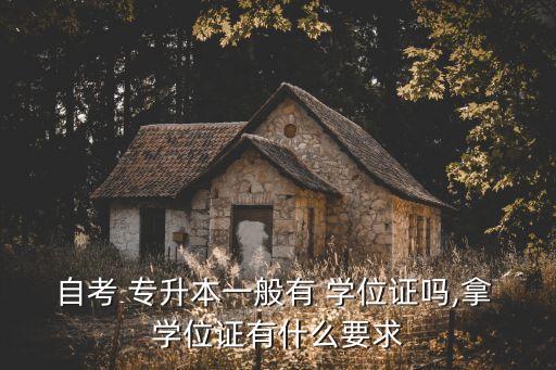 自考 專升本一般有 學(xué)位證嗎,拿 學(xué)位證有什么要求