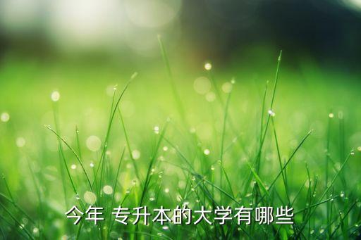 今年 專升本的大學(xué)有哪些