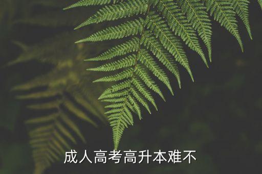 成人高考高升本難不