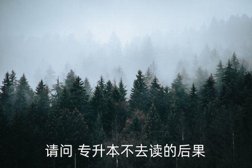 請(qǐng)問(wèn) 專(zhuān)升本不去讀的后果