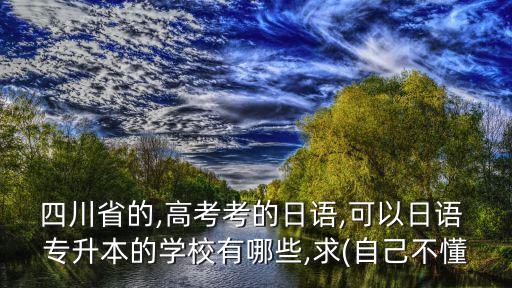 四川省的,高考考的日語,可以日語 專升本的學(xué)校有哪些,求(自己不懂