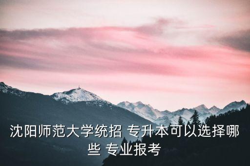 沈陽(yáng)師范大學(xué)統(tǒng)招 專升本可以選擇哪些 專業(yè)報(bào)考