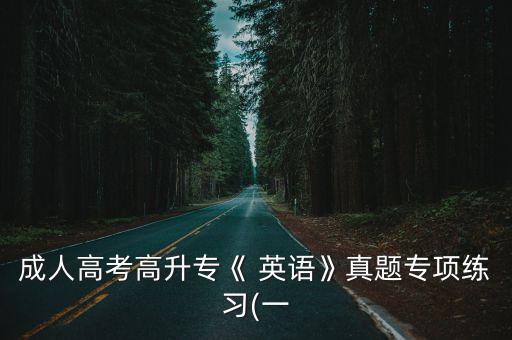 成人高考高升專《 英語》真題專項練習(一