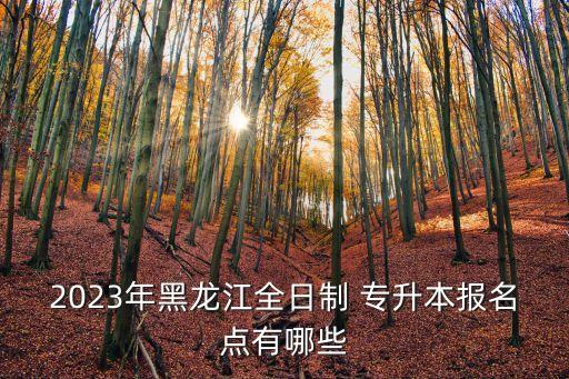 2023年黑龍江全日制 專升本報名點有哪些