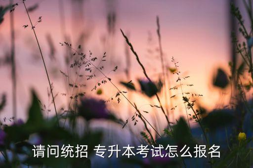 請(qǐng)問統(tǒng)招 專升本考試怎么報(bào)名