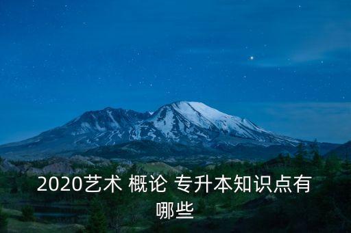 2020藝術 概論 專升本知識點有哪些