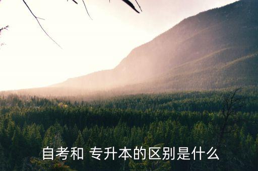  自考和 專升本的區(qū)別是什么