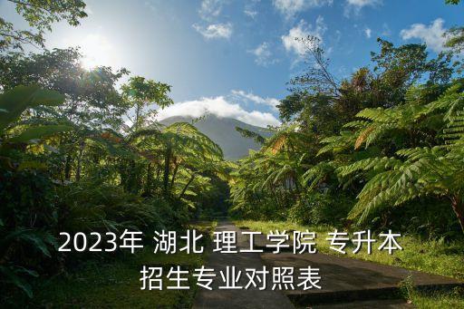 2023年 湖北 理工學(xué)院 專升本招生專業(yè)對照表