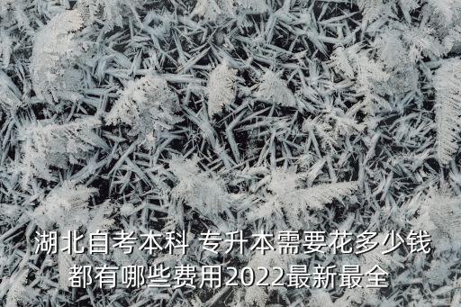  湖北自考本科 專升本需要花多少錢都有哪些費(fèi)用2022最新最全