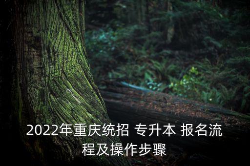 2022年重慶統(tǒng)招 專升本 報(bào)名流程及操作步驟