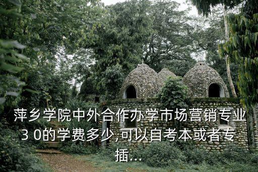  萍鄉(xiāng)學(xué)院中外合作辦學(xué)市場營銷專業(yè)3 0的學(xué)費(fèi)多少,可以自考本或者專插...