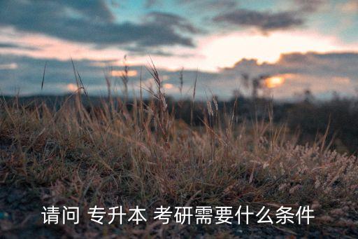 請(qǐng)問(wèn) 專升本 考研需要什么條件