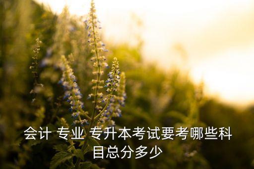  會(huì)計(jì) 專(zhuān)業(yè) 專(zhuān)升本考試要考哪些科目總分多少