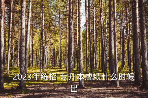 2023年統(tǒng)招 專升本成績什么時候出