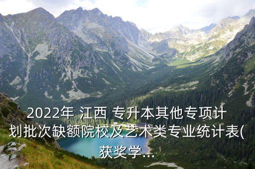 2022年 江西 專升本其他專項(xiàng)計(jì)劃批次缺額院校及藝術(shù)類專業(yè)統(tǒng)計(jì)表(獲獎(jiǎng)學(xué)...