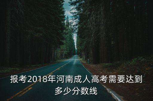 報(bào)考2018年河南成人高考需要達(dá)到多少分?jǐn)?shù)線