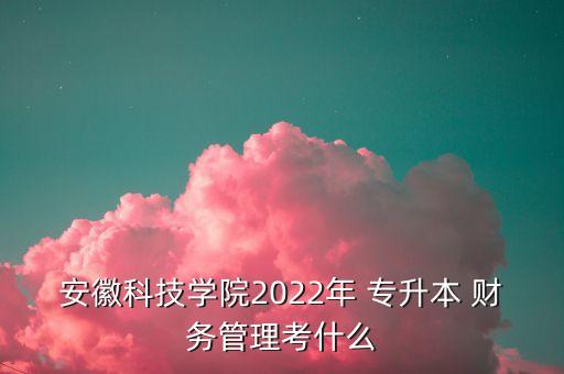 安徽科技學(xué)院2022年 專升本 財(cái)務(wù)管理考什么