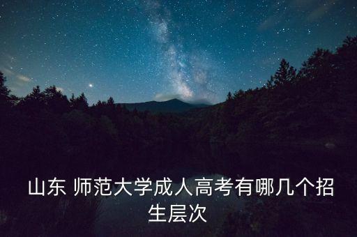  山東 師范大學(xué)成人高考有哪幾個(gè)招生層次