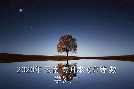 2020年 云南 專升本《高等 數(shù)學(xué)》(二